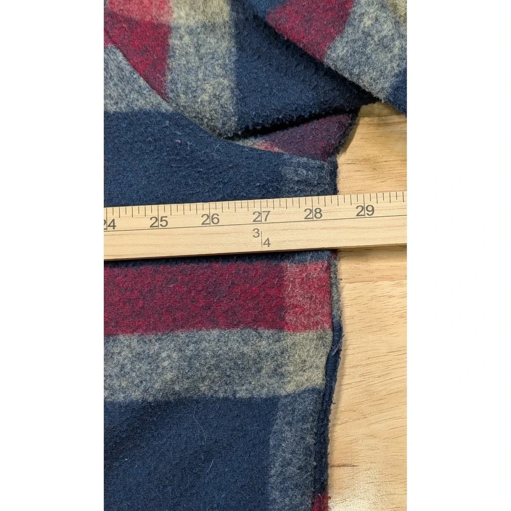 John Wayne Stock & Supply Mens XXL Fleece 1/4 Zip Pullover Plaid Navy Western